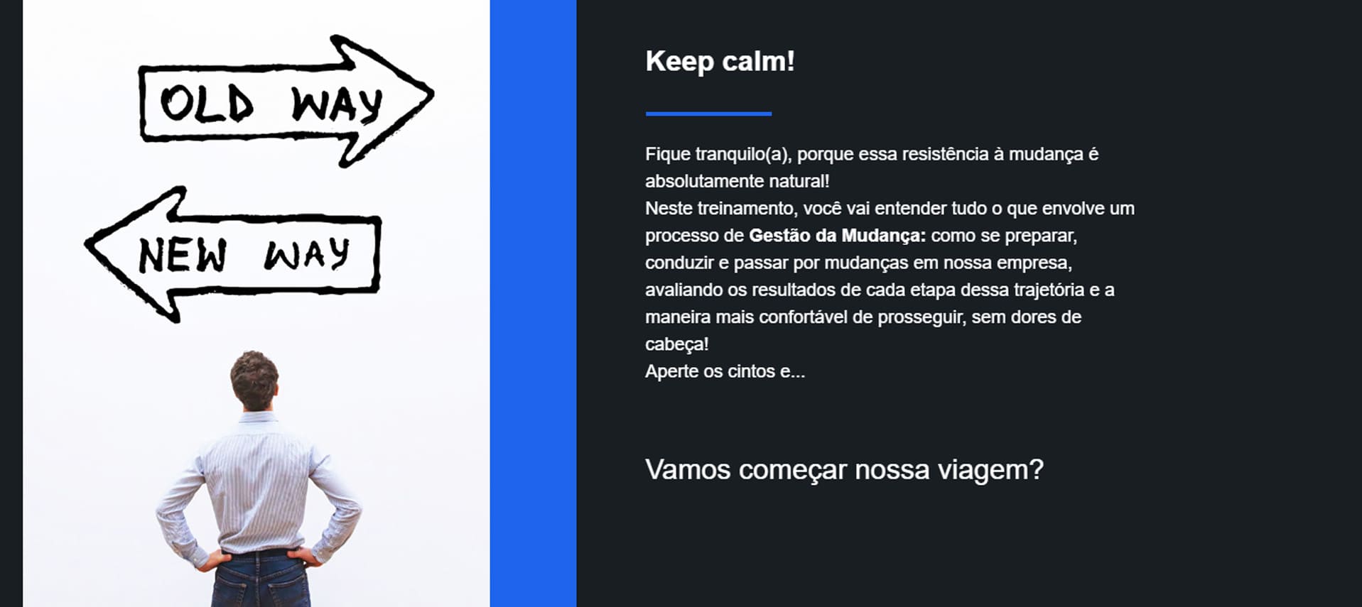 Treinamento corporativo sobre Gestão da Mudança