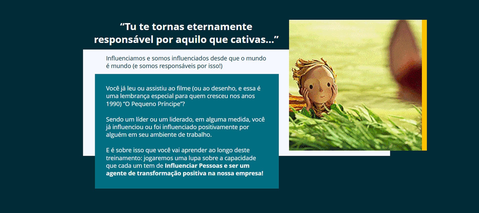 Curso influência positiva