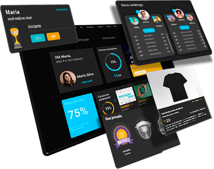 Plataforma LMS / LXP Happlearning 37 gamificado-engajamento-lms